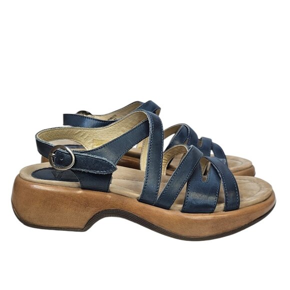Dansko Womens Lolita Sandals, Strappy, Leather, Blue, Comfort, Size 40 / 9.5-10 - Picture 3 of 10